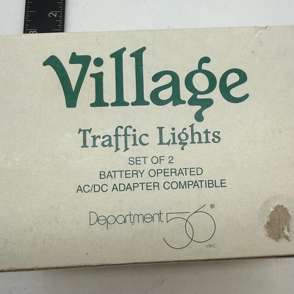 Department 56 Original Snow Village Traffic Lights Set of 2 Battery Box -PARTS